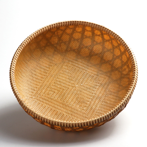 山山竹木竹编收纳盘竹筐篮子手工精品收藏级工艺品茶具配件雅玩