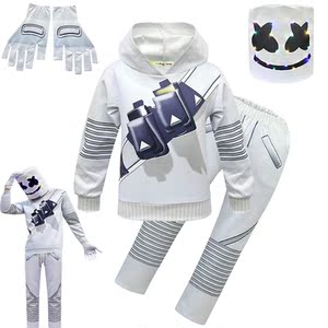 网红款marshmello棉花糖儿童衣服电音节百大dj酒吧蹦迪cos万圣节