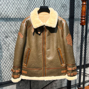 男装原生态绵羊皮皮毛一体冬季保暖休闲外套