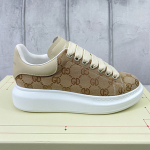 麦昆刺绣gd字母帆布小白鞋女运动休闲鞋潮流情侣时尚百搭透气板鞋
