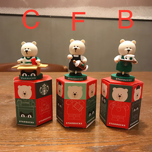 星巴克小熊公仔套装 小熊盲盒萌宠圣诞小摆件守护公使