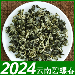云南碧螺春绿茶 2024年新茶春茶 普洱春尖散茶500克 大叶种烘青茶