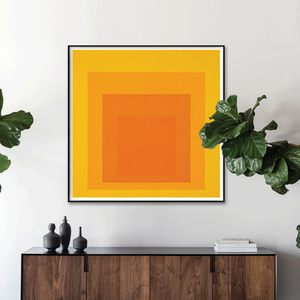 孟菲斯风客厅装饰画ins餐厅背景墙挂画大色块黄橙色壁画josefalbe
