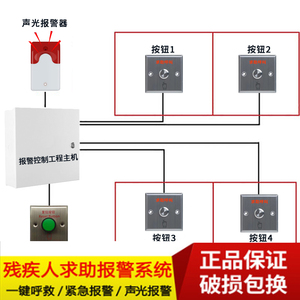 残卫控制器系统呼救紧急按钮呼叫残疾人卫生间求助报警器厕所主机