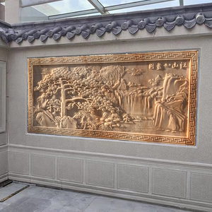 石雕浮雕室内背景庭院墙壁画满堂富贵屏风照壁地雕铺地广场刻字福