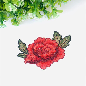 水溶立体牡丹花刺绣花朵布贴衣服装饰大小号补丁贴旗袍礼服绣花贴