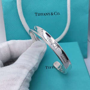 二手正品tiffany蒂芙尼手镯925银1887系列宽版手环