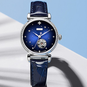 新款格雅手表女时尚星空奢华真钻真皮女表明星同款全自动机械表