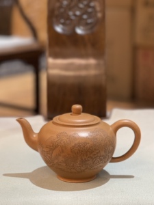 徐惠琴紫砂 秋石紫砂刻绘原矿老段泥紫砂壶