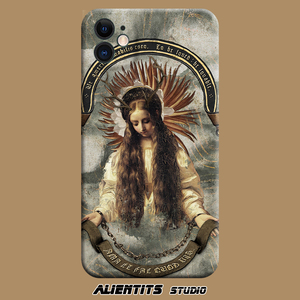 alientits 复古暗黑镣铐鹿女神话油画艺术生iphone安卓定制手机壳