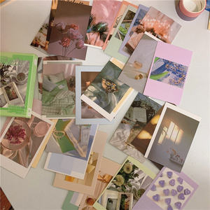 ins可爱浪漫卡片套装猫咪小卡单面盒装墙面装饰卡素材手账diy卡纸