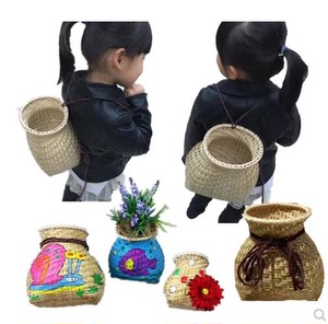 通用舞蹈竹编装饰背篓玩具儿童婴儿编织小孩子道具幼儿园娃娃小巧