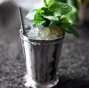 薄荷朱丽普杯金属鸡尾酒杯特调金属杯 卷边莫吉托mint julep cup