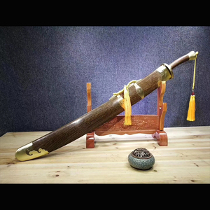 中国龙泉陈氏刀剑花纹钢武术单刀表演刀健身太极刀硬刀未开刃