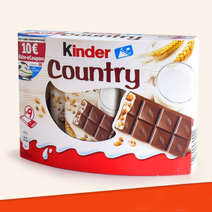 德国进口Kinder健达牛奶谷物威化脆康脆麦乡村巧克力9枚盒装零食