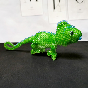 diy编织手工串珠材料包散珠子工艺品摆件水晶扁珠仿真动物蜥蜴