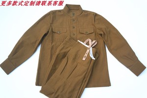 苏联红军伟大卫国战争1943年款夏季棉质套头衫马裤船形便帽套装