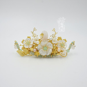 【蕴瑾记】(九里香风) 贝壳古风汉服配饰发冠饰品古装手工复古