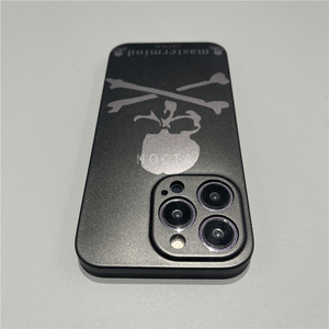 潮牌MMJ骷髅头iPhone14ProMax手机壳男款苹果13磨砂保护套电镀质感12高端创意个性11镜头全包边防摔黑色