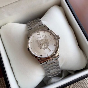 gucci/古驰女表猫头鹰系列时尚钢带手表古奇时尚情侣腕表ya125012