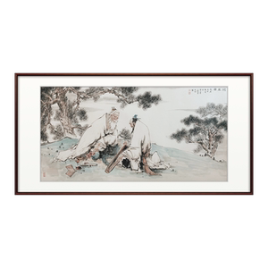 琅柜坊 人物挂画高士图手绘国画名家字画茶室书房装饰画竹林七贤