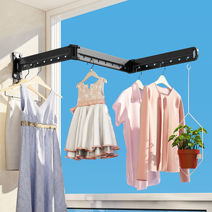 折叠晾衣架壁挂墙壁式凉衣隐形伸缩杆家用室内阳台晾衣晒被子神器