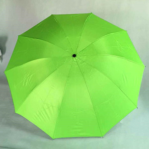 荧光绿色防紫外线银胶折叠伞三折10骨超强防风遮阳翠绿太阳伞雨伞