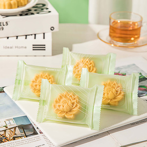 绿豆糕包装袋冰糕含托带托透明机封袋包装盒子空糕点单独烘焙高档