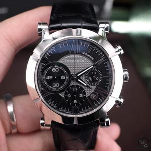 二手名表 蒂芙尼ATLAS系列男士自动机械腕表 黑色盘面42毫米手表