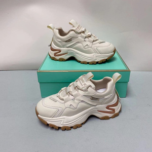 nvzao女兆品牌撤柜圆头牛皮透气休闲时尚女鞋学生百搭系带老爹鞋