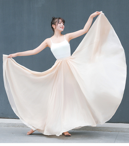 片式720度大摆半身裙练功服万疆舞蹈演出服雪纺长裙tb362577436650