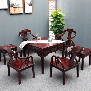 红木麻将桌 南美酸枝木麻将桌四方桌组合 全实木家具全自动棋牌桌价格