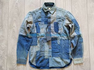 00蝌蚪studio淘宝seedclub 22ss新款蓝染刺子衬衫cityboy拼接百搭