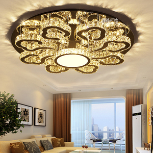 led大厅水晶灯圆形家用客厅吸顶灯一米二圆灯客厅大灯水晶灯 高档