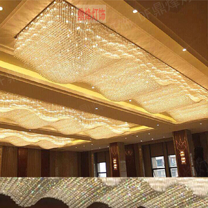 长方形酒店工程灯吸顶定制售楼部沙盘过道宾馆饭店大厅大堂水晶灯