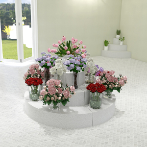 定制花店展示台展示架鲜花中岛展台展示柜陈列架花瓶架阶梯流水台