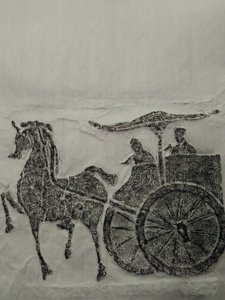 徐州汉画像石拓片 小品车马出行图