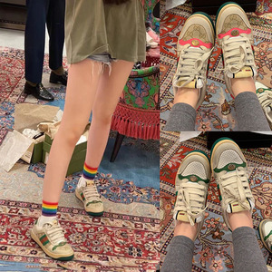 意大利代购gucci古驰女鞋复古做旧小脏鞋双g条纹脏脏鞋经典板鞋男