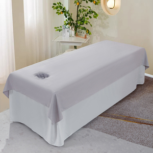 棉麻美容床单单件四季通用款按摩床专用灰色带洞铺床单床罩定制