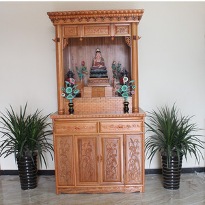 天堂口新中式大型实木佛龛菩萨经书柜厂家定做免费设计包邮促销