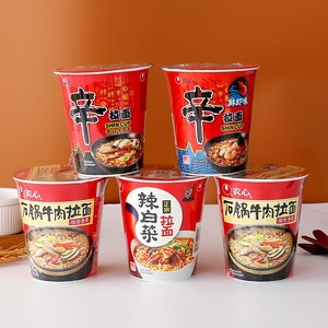 农心欢乐时光辛拉面辣白菜杯面泡面方便面6连杯组装宿舍食品面皮