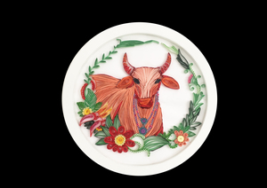 纯手工牛衍纸画手韵卷纸美术教育画室装饰画 美术作品粘贴圆形画