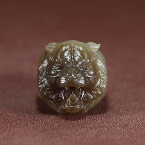 和田玉且末料糖玉羊脂玉精品把件苏工大师虎头扳指戒指西枫玉雕