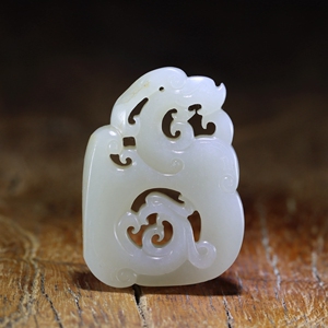 结缘新疆和田玉白玉籽料羊脂玉精品吊坠苏工仿古龙凤呈祥西枫玉雕