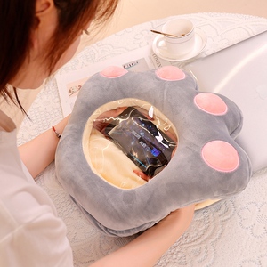 冬天玩手机保暖神器可视暖手抱枕插手捂毛绒玩具学生暖手女生礼物