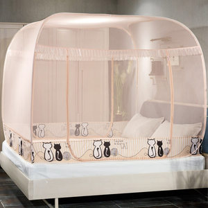 免安装蚊帐蒙古包方顶三开门加密加厚1.2/1.5/1.8/2.0m床双人家用