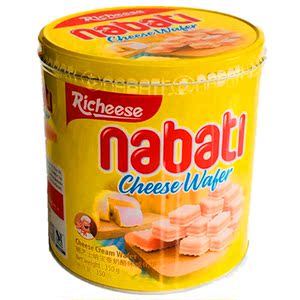 丽芝士纳宝帝奶酪味威化饼干350g桶装印尼进口威化饼罐装零食早餐