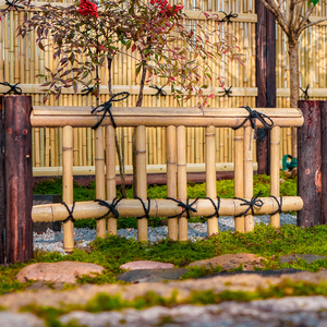 花园矮篱笆隔断枯屏风围栏庭院栅栏竹垣景观青竹围挡防腐木墙