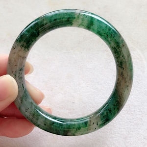 南阳独山玉石冰种透水白天蓝57手镯圆条翡翠鉴定珠宝和田手饰精品