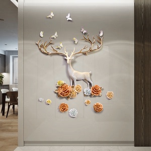 鹿头壁挂墙面装饰客厅挂件浮雕创意家居3d立体墙饰沙发背景墙挂饰